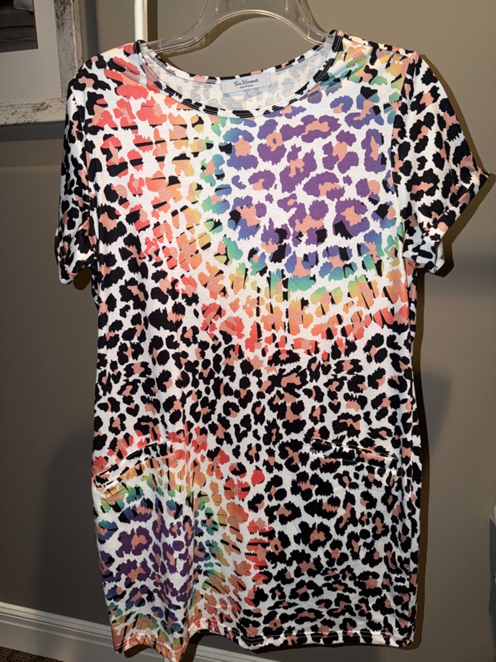 Multicolor Leopard Print Short Sleeve Dress